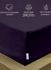 Supersoft Microfiber Single Fitted Sheet 90x200+20 CM Violet with Deep Pockets