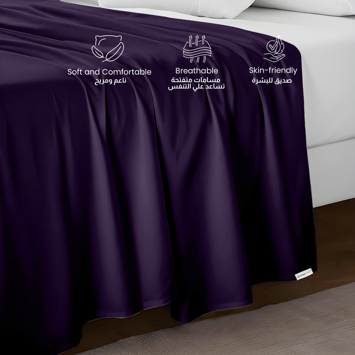 Flat Sheet Super Soft Queen 200x220cm-Violet