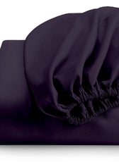 Super Soft Twin Size Fitted Sheet 160x200+30 CM Violet with Deep Pockets - Cotton Home