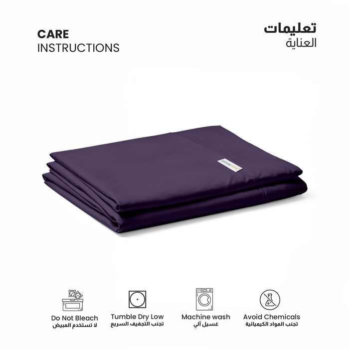Flat Sheet Supersoft Microfiber King 220x240cm-Dk Purple