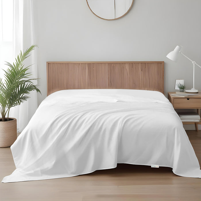 Flat Sheet Super Soft Queen 200x220cm-white