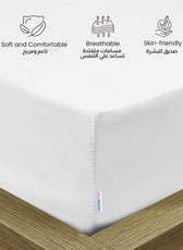 3 Piece Fitted Sheet Set Supersoft Microfiber White Single Size 90x200+20cm with 2 Pillow Case