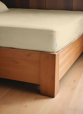 Egyptian Cotton Twin Size Beige Fitted Sheet 160X200+30CM with Pillow Case - Cotton Home