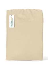 Egyptian Cotton Twin Size Beige Fitted Sheet 160X200+30CM with Pillow Case - Cotton Home