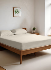 Egyptian Cotton King Size Ivory Fitted Sheet 200X200+30CM with Pillow Case - Cotton Home