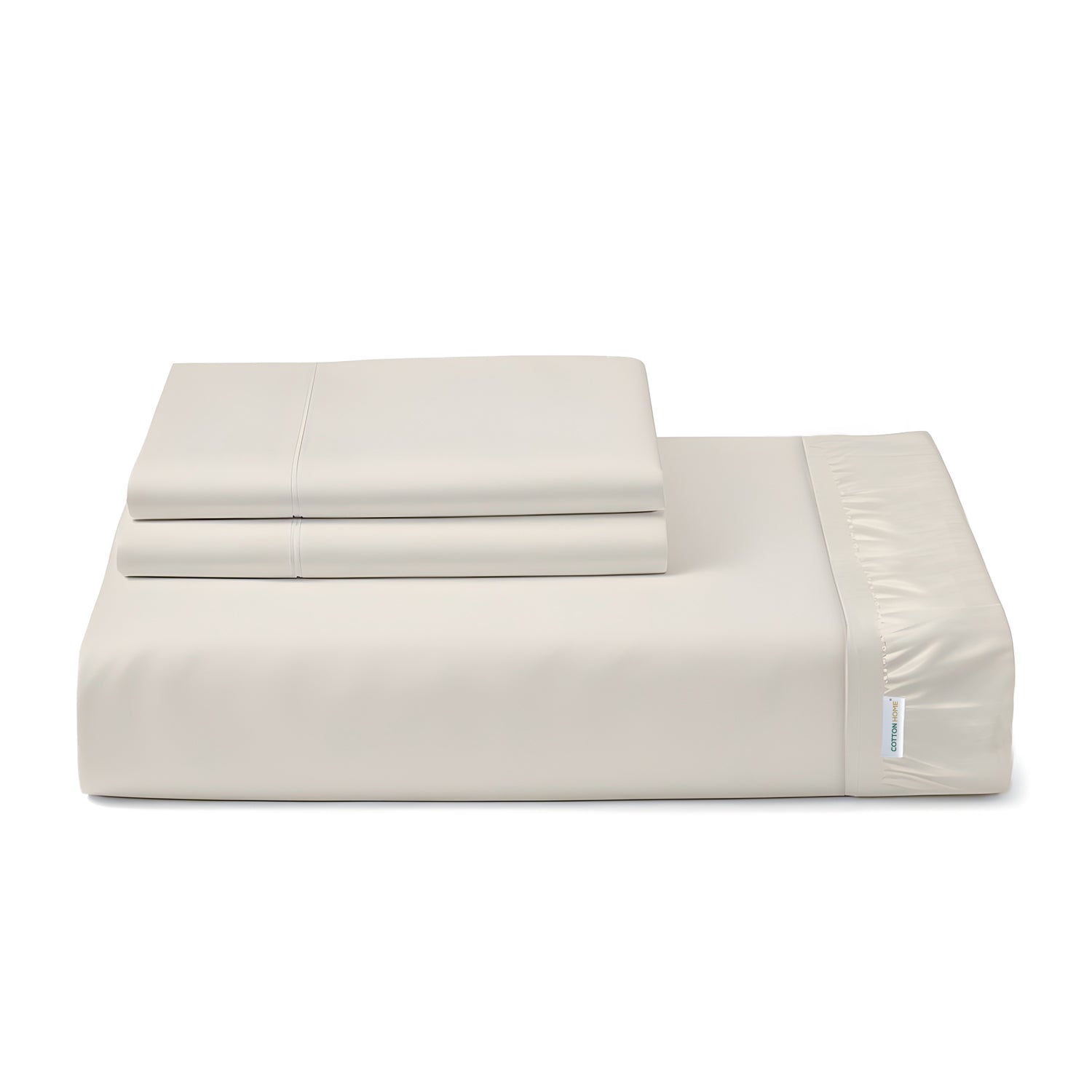 Egyptian Cotton Double Size Ivory Fitted Sheet 120X200+25CM with Pillow case - Cotton Home