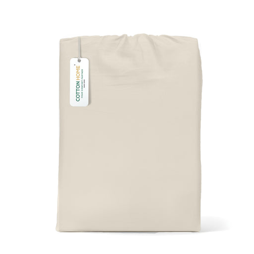 Egyptian Cotton Queen Size Ivory Fitted Sheet 180X200+30CM with Pillow Case - Cotton Home