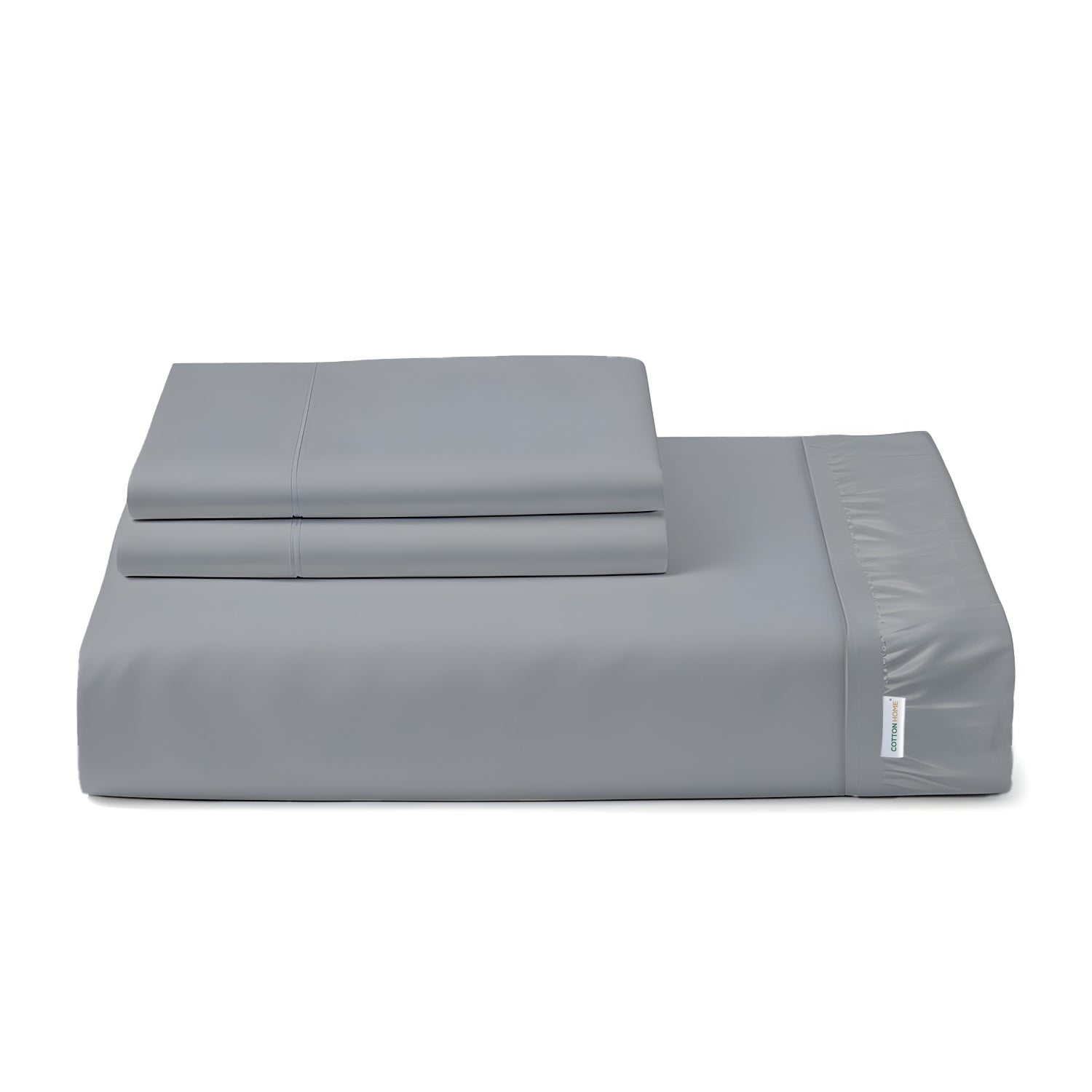 Egyptian Cotton King Size Silver Fitted Sheet 200X200+30CM with Pillow Case - Cotton Home