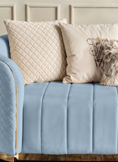 Fiona 3 Seater Velvet  Sofa - Metallic Blue - L247cm x W94cm x H81cm - Cotton Home