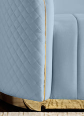 Fiona 3 Seater Velvet  Sofa - Metallic Blue - L247cm x W94cm x H81cm - Cotton Home