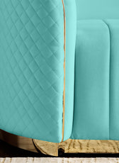 Fiona 3 Seater Velvet  Sofa - Sky Blue - L247cm x W94cm x H81cm - Cotton Home