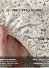 Premium Cotton King Size Printed Fitted Sheet 200X200+30CM -Botanical