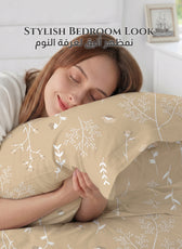 Premium Cotton King Size Printed Fitted Sheet 200X200+30CM -Floral Whisper