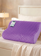 Flexi Grid Contour Memory Foam Pillow with Soft Purple Gel Top 40x60x10/12cm