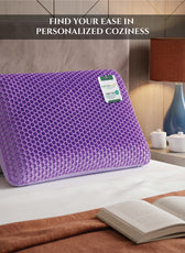 Flexi Grid Soft Purple Gel Top Memory Foam Pillow 40x60x14cm