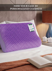 Flexi Grid Contour Memory Foam Pillow with Soft Purple Gel Top 40x60x10/12cm