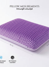 Flexi Grid Soft Purple Gel Top Memory Foam Pillow 40x60x14cm