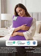 Flexi Grid Soft Purple Gel Top Memory Foam Pillow 40x60x14cm