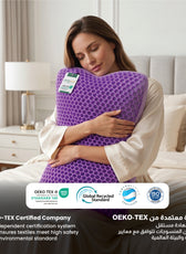 Flexi Grid Contour Memory Foam Pillow with Soft Purple Gel Top 40x60x10/12cm