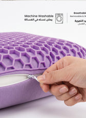 Flexi Grid Soft Purple Gel Top Memory Foam Pillow 40x60x14cm