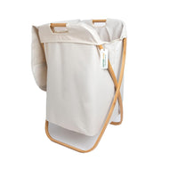 Foldable Laundry Basket with Bamboo Handles Collapsible Hamper for Storage, Clothes