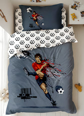 Kids Duvet Cover Set 3 Pcs - Football Print | 135x220cm | Microfiber | Cotton Home - Cotton Home