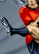 Kids Duvet Cover Set - 4 Pc - Foot Ball Player Print 160x220cm | Cotton Home - Cotton Home