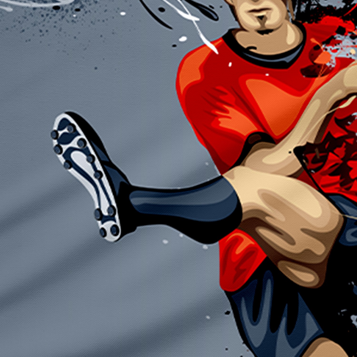 Kids Duvet Cover Set - 4 Pc - Foot Ball Player Print 160x220cm | Cotton Home - Cotton Home