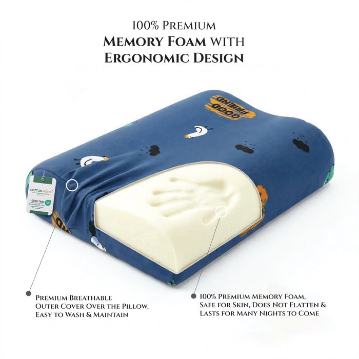 Kids Contour Memory Foam Pillows - Friend (26x38cm)
