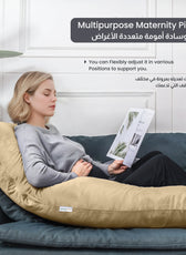 Serenity Velvet Pregnancy Pillow G-Shape Full Body Pillow  With Removable Cover Beige - Cotton Home