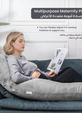 Serenity Velvet Pregnancy Pillow G-Shape Full Body Pillow  With Removable Cover Grey - Cotton Home