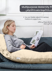 Serenity Velvet Pregnancy Pillow G-Shape Full Body Pillow  With Removable Cover Ivory - Cotton Home