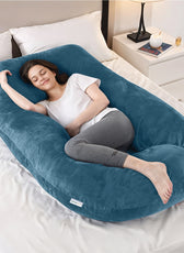 Serenity Velvet Pregnancy Pillow G-Shape Full Body Pillow  With Removable Cover - Cotton Home