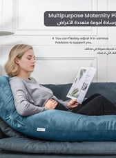Serenity Velvet Pregnancy Pillow G-Shape Full Body Pillow  With Removable Cover Teal - Cotton Home
