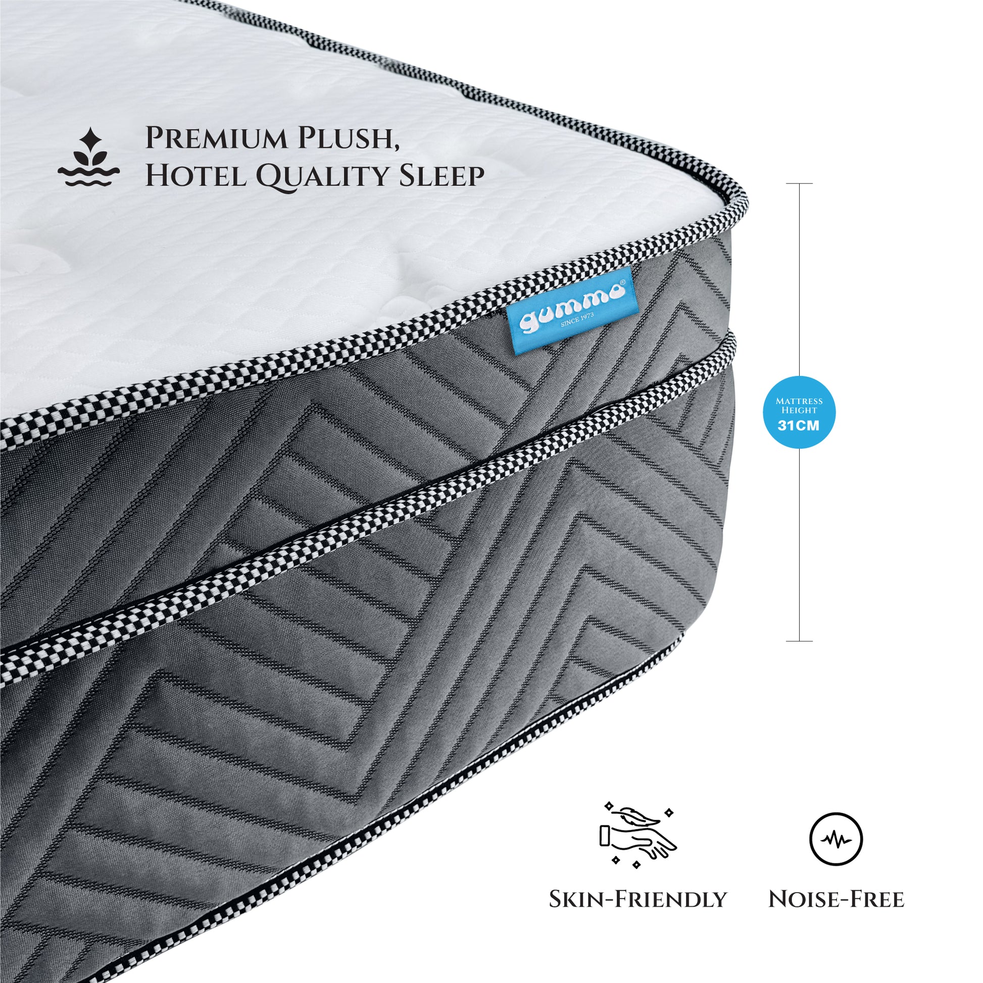 Gummo  Grazia Memory Foam Pocket Spring Mattress
