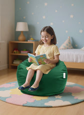 Kids Bean Bag Chair Premium PU Leather 50x80x80cm - Emerald Green