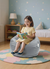 Kids Bean Bag Chair Premium PU Leather 50x80x80cm - Grey