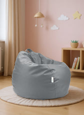 Kids Bean Bag Chair Premium PU Leather 50x80x80cm - Grey