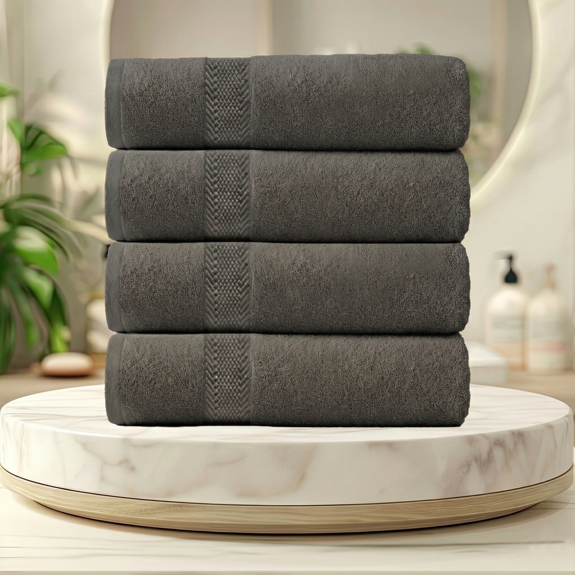 Cotton Bath Sheet 90x180CM 4 Piece Set-Soft Feel, Quick Dry, Highly Absorbent Durable Towels