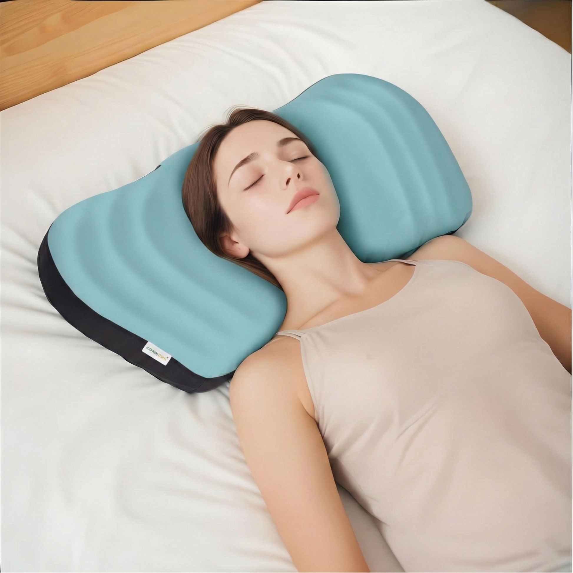 Cool Cervical Memory Foam Pillow Ergonomic Neck Support Blue 62x38x8.5CM