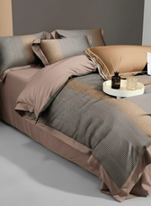 6 Pieces Duvet Cover Set –  220x240cm – Elegant goldenBedding