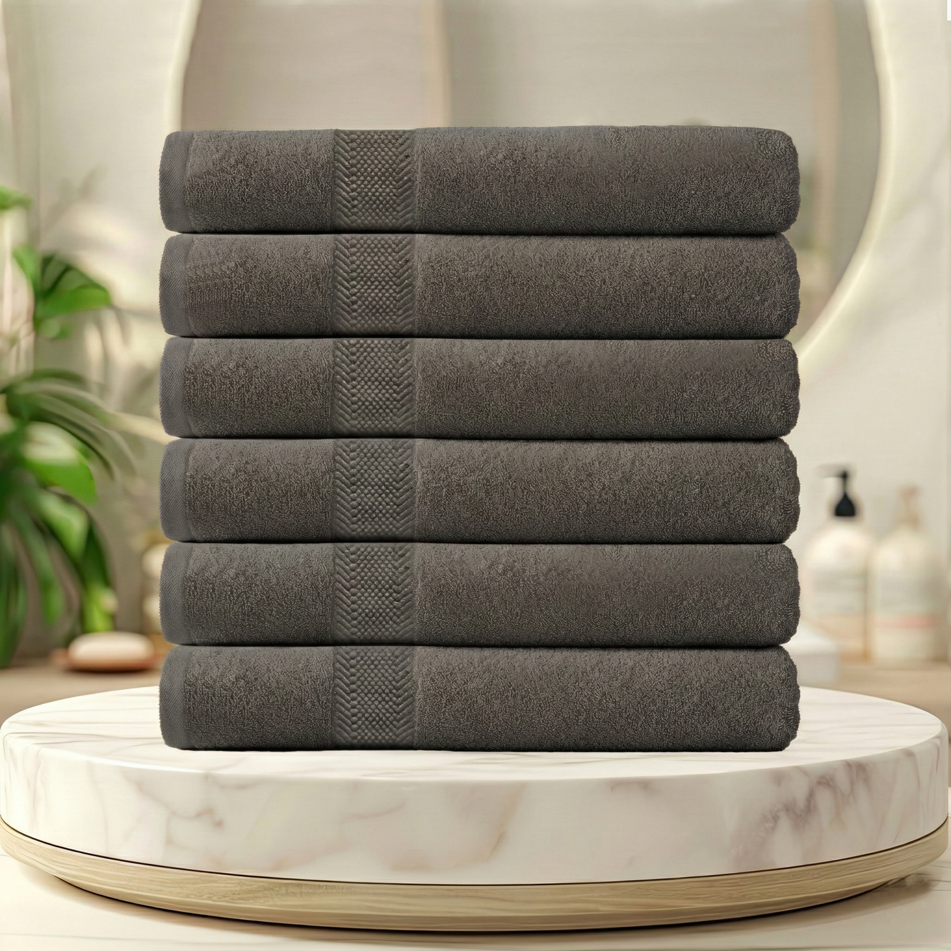 Cotton Bath Sheet 90x180CM 6 Piece Set-Soft Feel, Quick Dry, Highly Absorbent Durable Towels