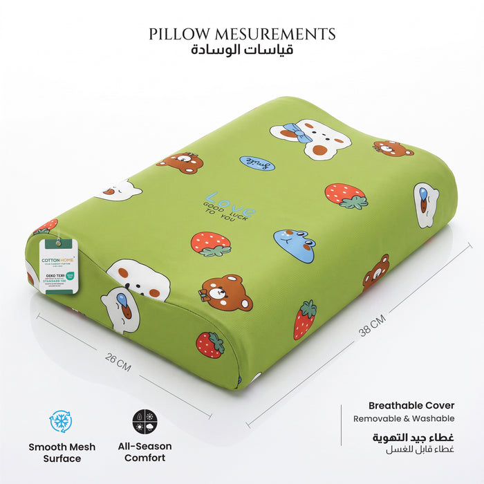 Kids Contour Memory Foam Pillows - Good Luck (26x38cm)