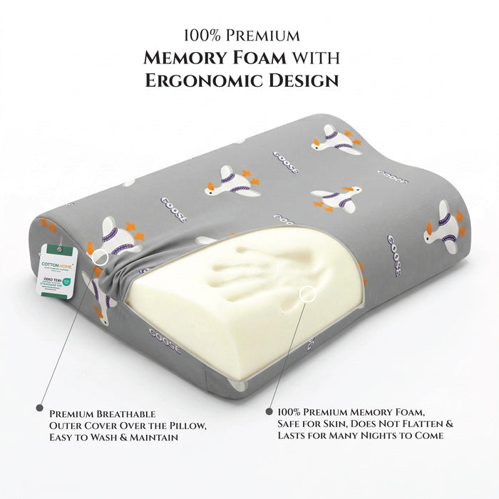 Kids Contour Memory Foam Pillows - Goose (26x38cm)