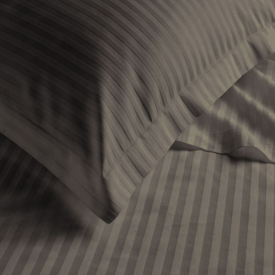 6 Piece  Duvet Cover Set 240x260cm King - Gray Stripe - Cotton Home