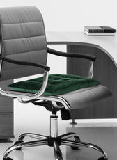 Velvet Slip Free Tufted  Chair Cushion Green 40x40cm - Cotton Home