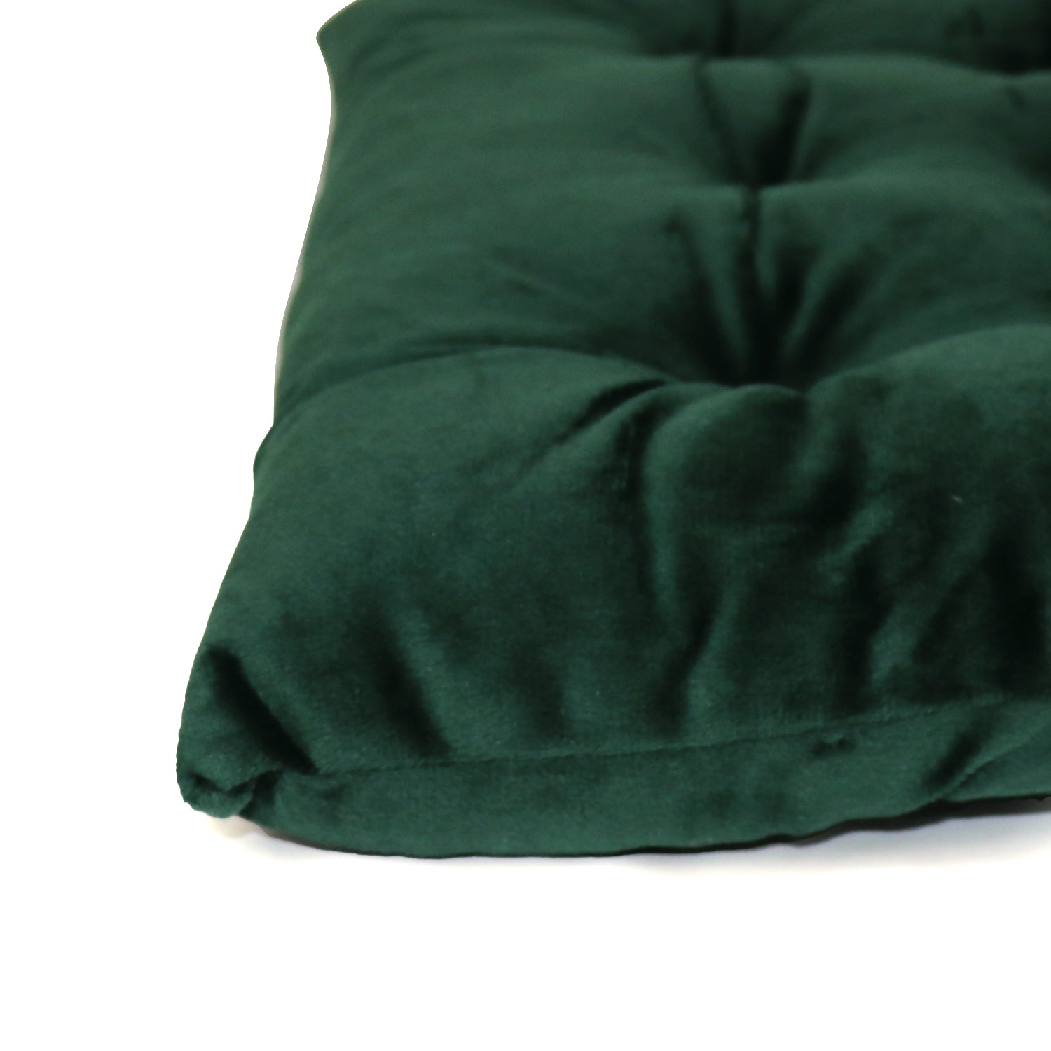 Velvet Slip Free Tufted  Chair Cushion Green 40x40cm - Pack of 2 - Cotton Home