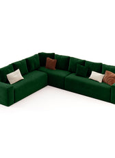 Harmony Haven 4 Seater Sofa in Luxurious Brown Velvet – L350cm x W180cm x H75cm Stylish, Comfortable, and Durable Sofa for Elegant Living Spaces - Cotton Home