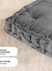 Serenity Velvet Multipurpose Seat Cushion 40x40cm  Pack of 2  Square Shape Seating - Cotton Home