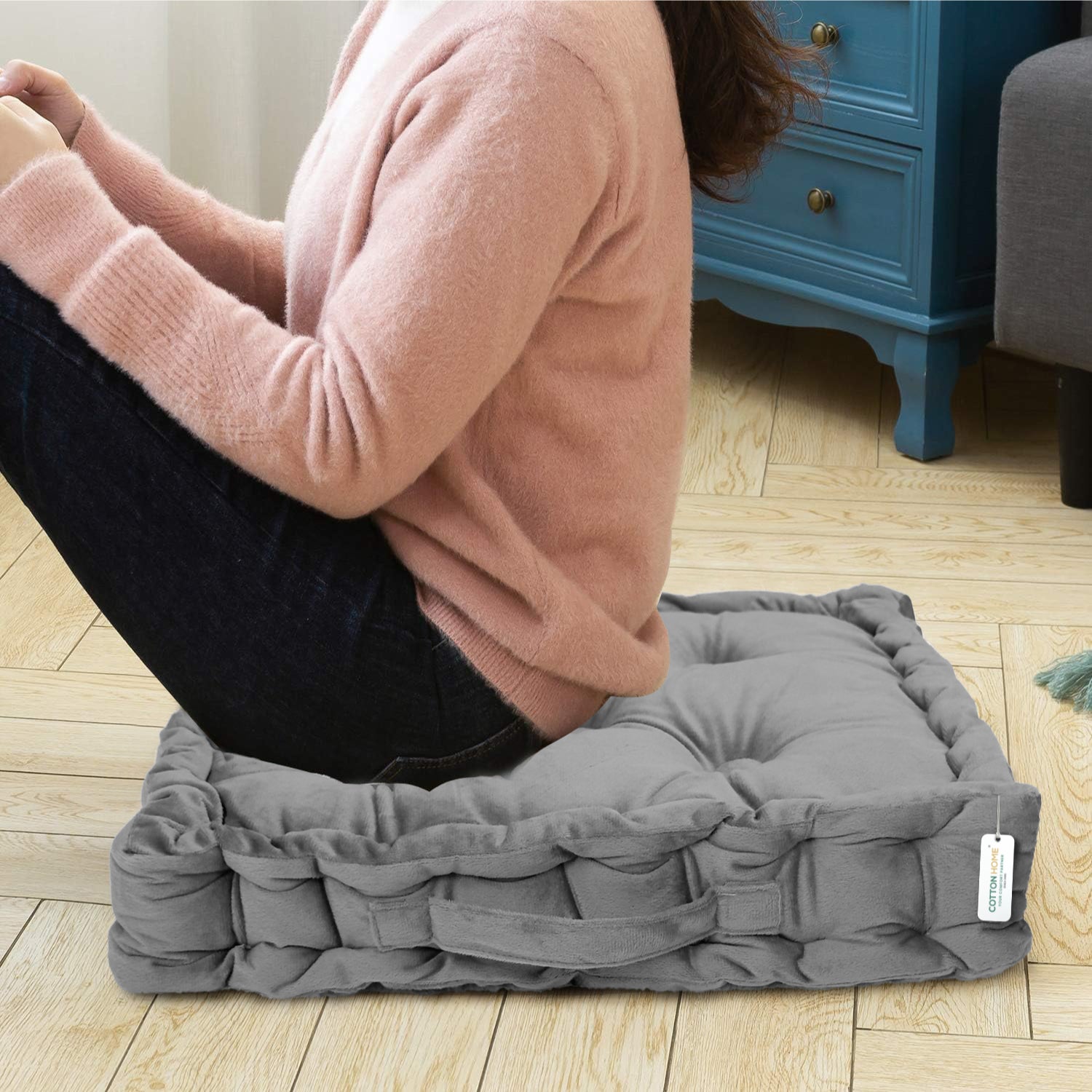 Serenity Velvet Multipurpose Seat Cushion 40x40cm  Pack of 2  Square Shape Seating - Cotton Home